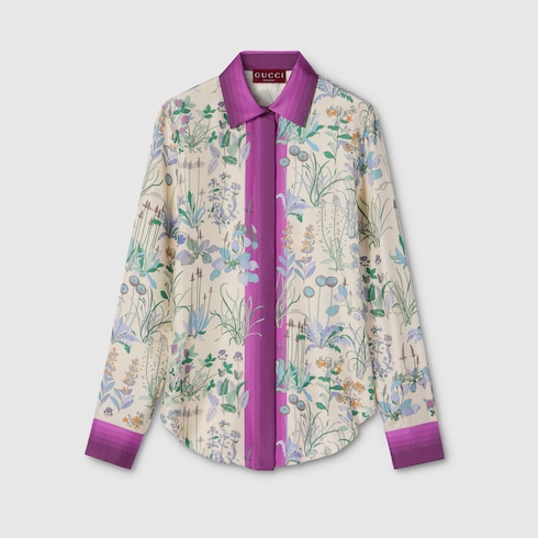 Bluse aus Seidentwill mit Print