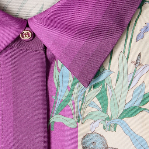 Camicia in twill di seta stampato