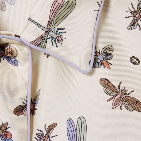 Chemise en twill de soie avec imprimé