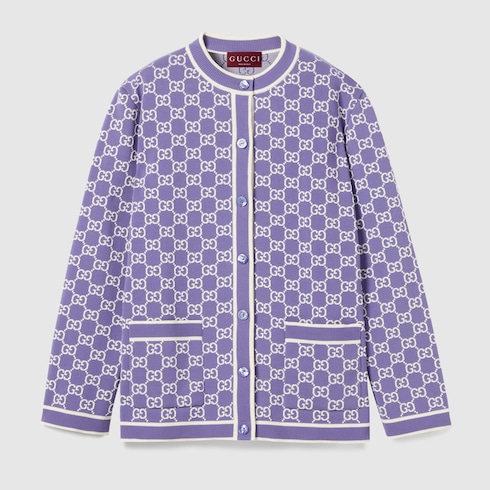 Cardigan aus feinem GG Baumwolljacquard