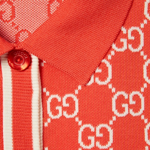 Chaqueta de punto corta de jacquard de algodón con GG