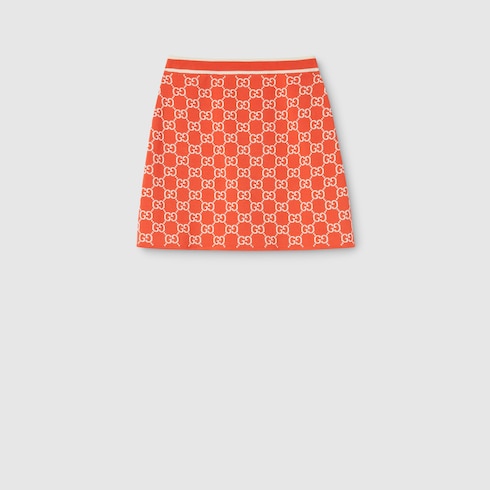 Jupe en jacquard de coton fin à motif GG