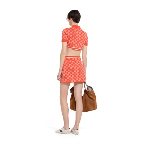 GG fine cotton jacquard skirt