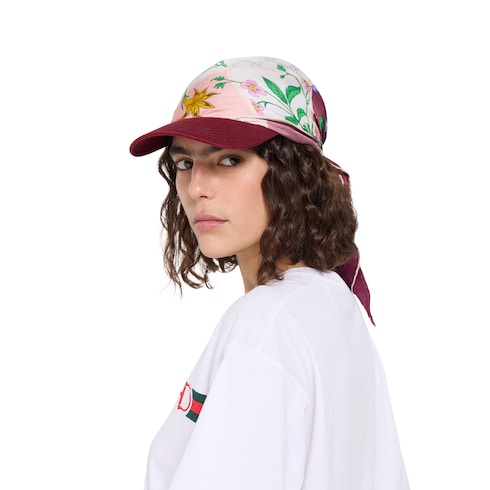 Baseballkappe aus Seide mit Print