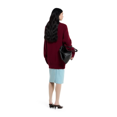 Falda de jacquard de seda con GG entrelazada