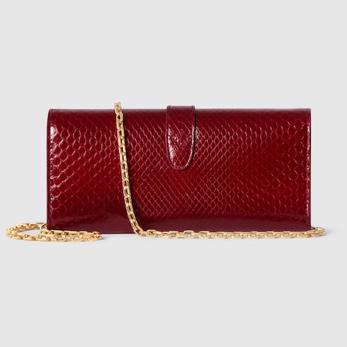 Gucci Jackie Brieftasche aus Pythonleder mit Kette