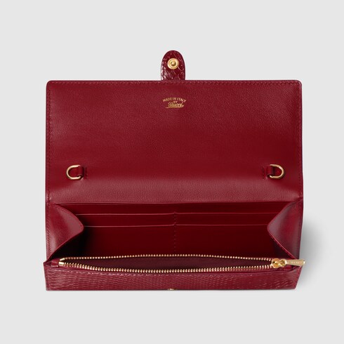 Gucci Jackie Brieftasche aus Pythonleder mit Kette