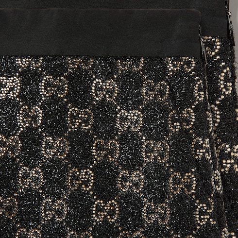 Short en tweed de laine lamé brodée