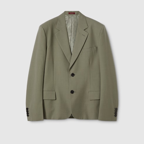 Single-breasted dry wool jacket