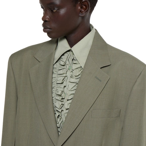 Veste à simple boutonnage en laine sèche