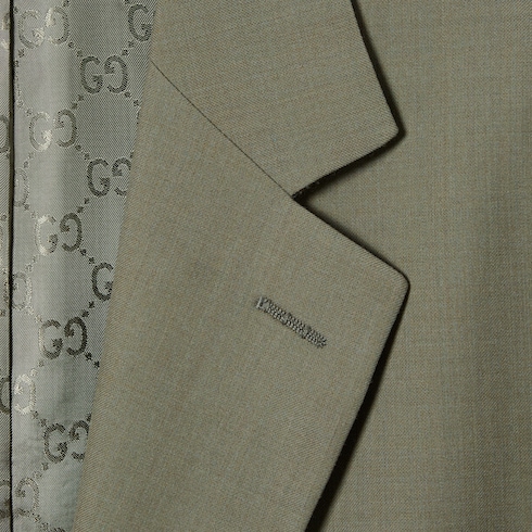 Single-breasted dry wool jacket