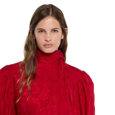 Camisa de jacquard de sarga de seda