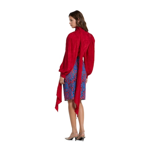 Camicia in twill di seta jacquard