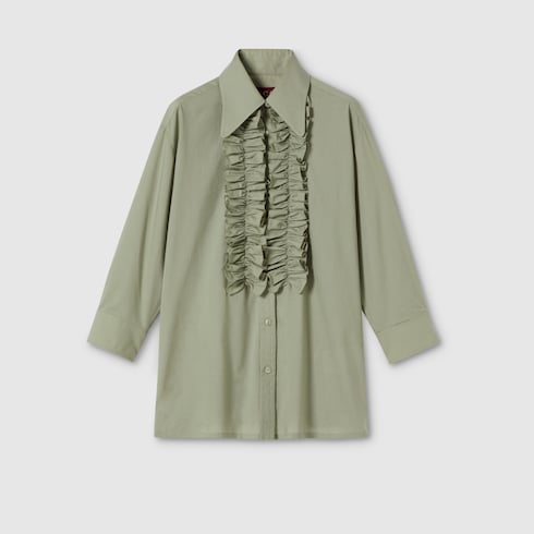 Bluse aus Baumwoll-Musselin mit Rüschenbesatz 