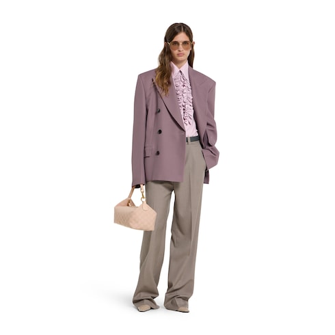 Camicia in mussola di cotone con finiture con ruche