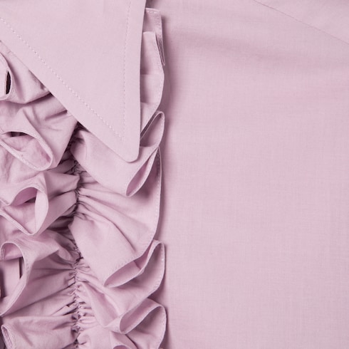 Camicia in mussola di cotone con finiture con ruche