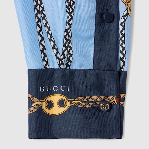 Chemise en twill de soie avec imprimé