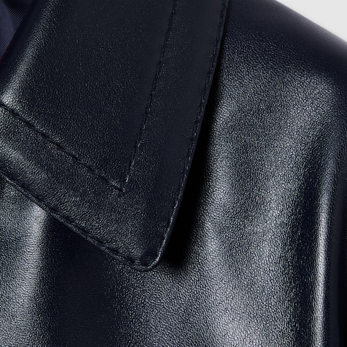 Jacke aus hochglänzendem Leder mit Horsebit