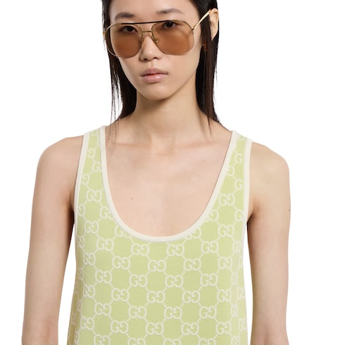Robe en jacquard de coton fin à motif GG
