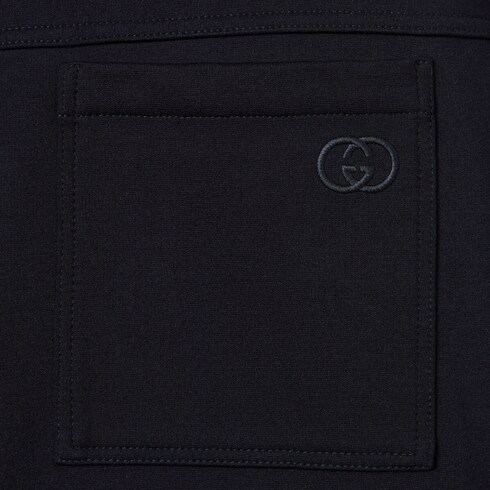 Cotton jersey jacket with embroidery