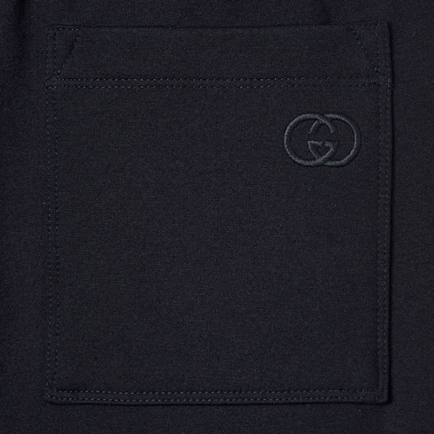 Pantalone leisure in jersey di cotone con ricamo