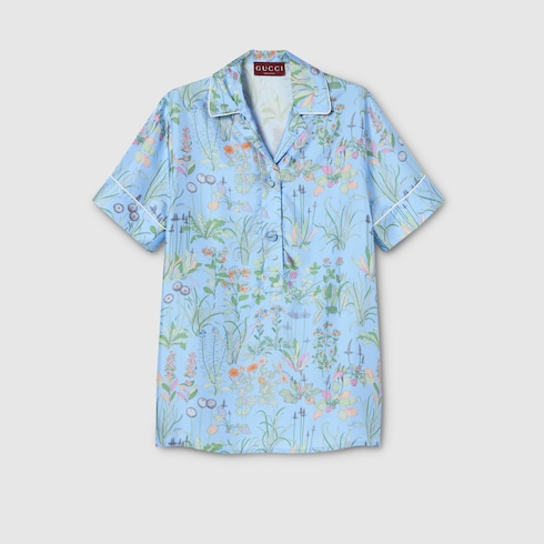 Camisa de sarga de seda con estampado