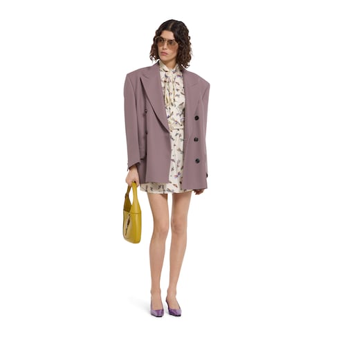 Printed silk twill dress