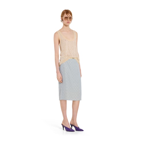 Tanktop aus feiner Seide mit GG Kristallen