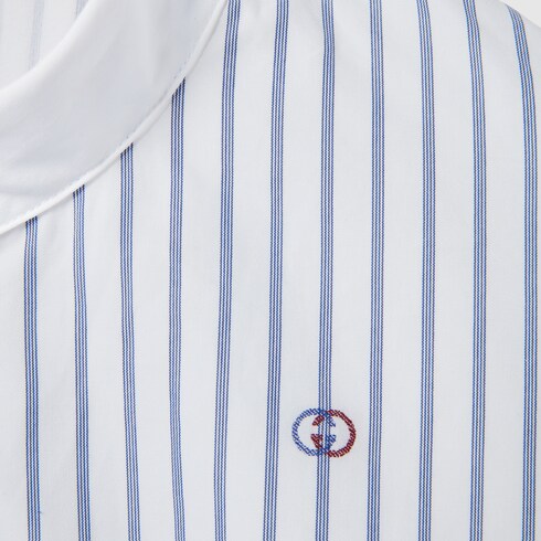 Camisa con GG entrelazada y raya diplomática