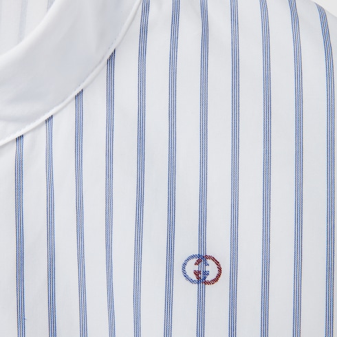 Interlocking G thin pinstripe cotton shirt