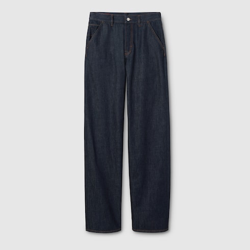 Pantalon en denim de coton certifié délavé