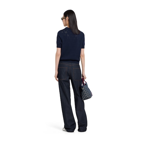 Pantalone in denim di cotone certificato rinse