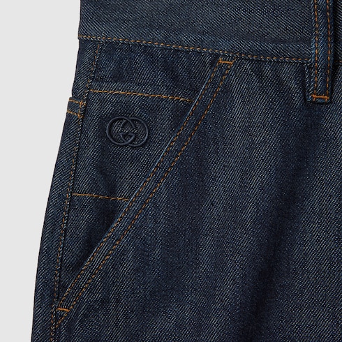 Certified rinsed cotton denim pants