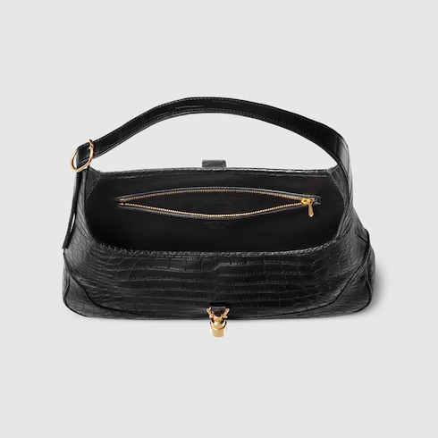 Mittelgroße Gucci Jackie 1961 Tasche aus Krokodilleder