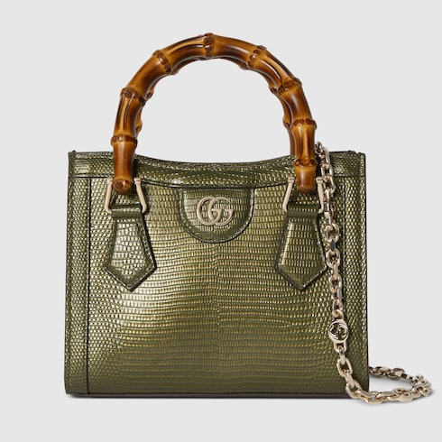 Gucci Diana系列蜥蜴皮小号托特包