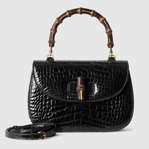 Bolso Gucci Bamboo 1947 mediano de cocodrilo