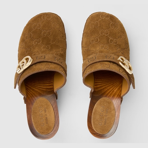 Zueco con plataforma y Doble G para mujer