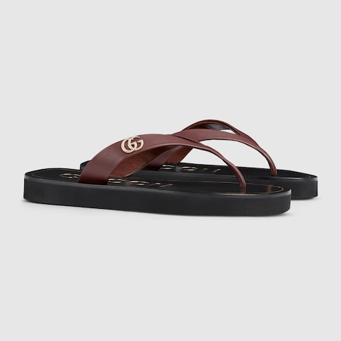 Women's thong sandal with Double G
