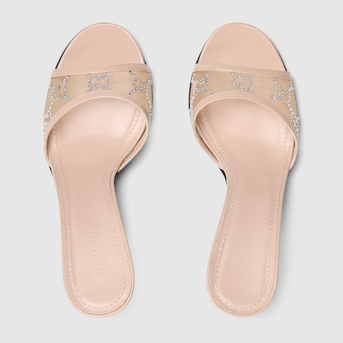 Sandalo slider donna con cristalli e Morsetto