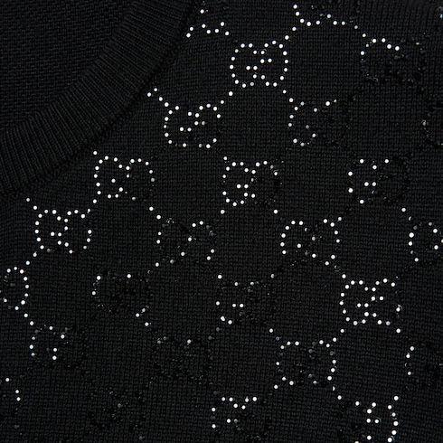 เสื้อคาร์ดิแกน Fine wool cardigan with GG crystals