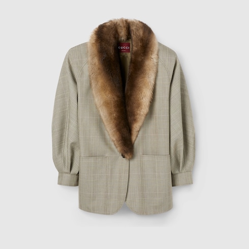 Blazer aus Wolle mit Prince of Wales-Karomuster