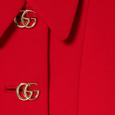 Manteau en laine tressée avec bouton Double G