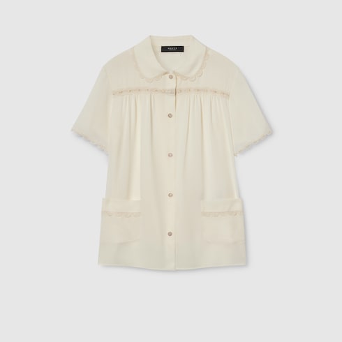 Camisa de seda crepé de China
