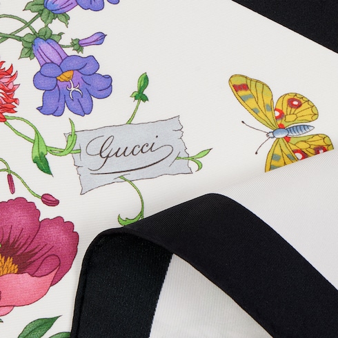 Printed silk twill diamond scarf