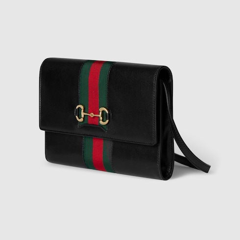 Gucci Horsebit 网格肩带钱包