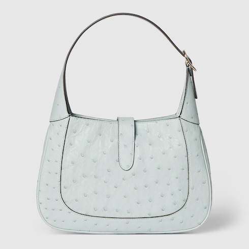 Mittelgroße Gucci Jackie 1961 Tasche aus Straußenleder