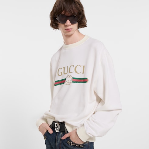 Cashmere blend sweatshirt with print