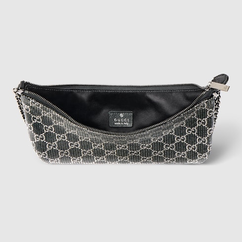 Metallic evening bag with charm