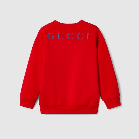 Children's cotton sweatshirt with print in red | GUCCI® US