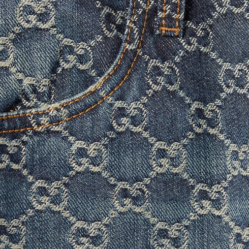 Pantalones de jacquard de mezclilla de algodón con GG